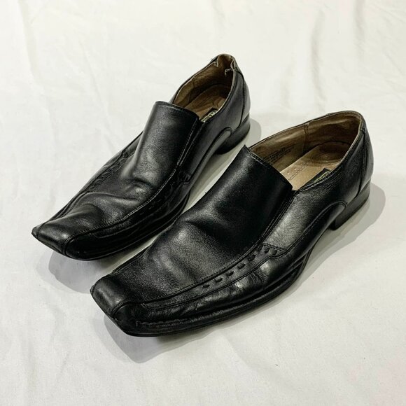 Stacy Adams Black Genuine Leather Slip On Loafers Dress Shoes Men's Size 10M - Picture 1 of 10